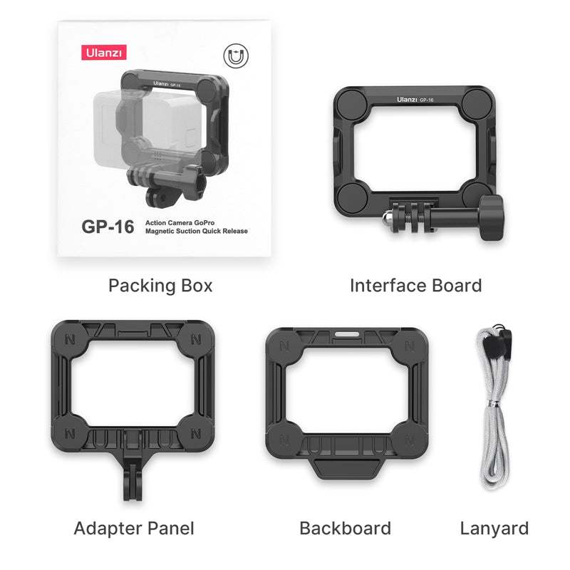 ULANZI GP-16 3 in 1 Quick Release Magnetic Action Camera Mount for GoPro 8 9 10