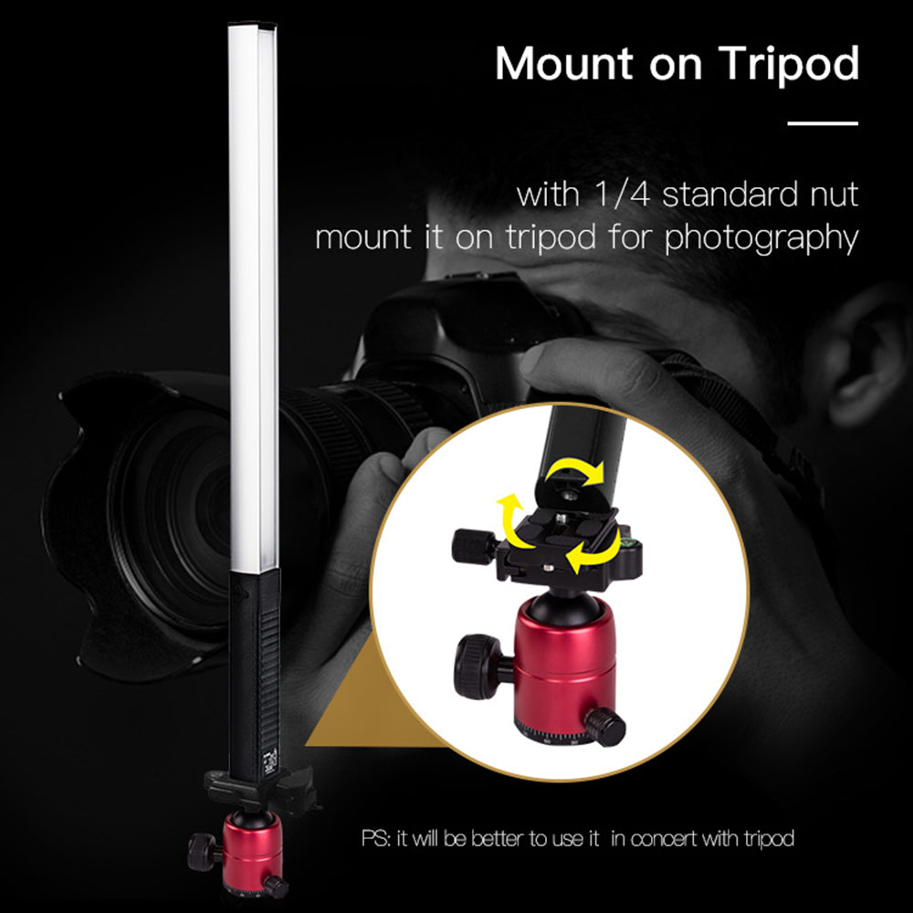 LUXCEO Q508A 8-color Photography RGB Fill Light Adjustable Color Temperature Handheld Video Light - Black/White