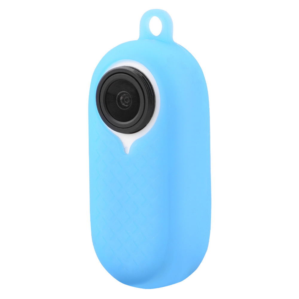 EWB8894 Thumb Anti-shake Camera Silicone Case Protector Digital Camera Protective Cover with Lanyard for Insta360 go2 - Blue