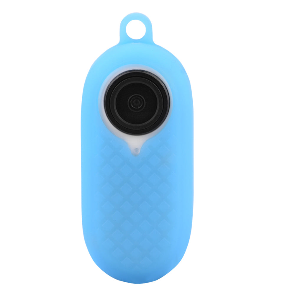 EWB8894 Thumb Anti-shake Camera Silicone Case Protector Digital Camera Protective Cover with Lanyard for Insta360 go2 - Blue