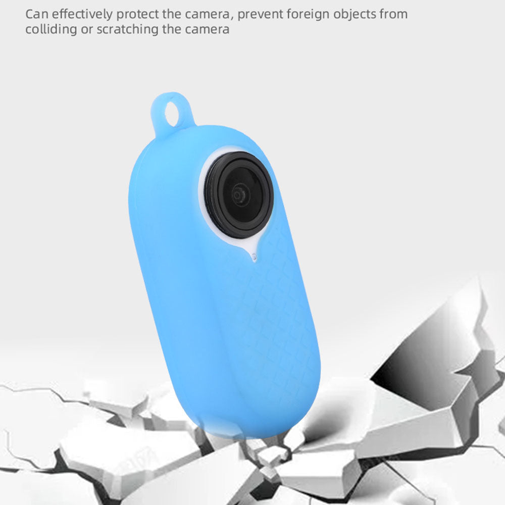 EWB8894 Thumb Anti-shake Camera Silicone Case Protector Digital Camera Protective Cover with Lanyard for Insta360 go2 - White