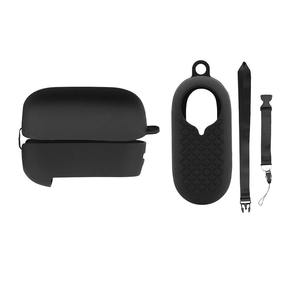 EWB8896 Sports Camera Silicone Protective Cover Case + Battery Compartment Cover for Insta360 GO2 - Black