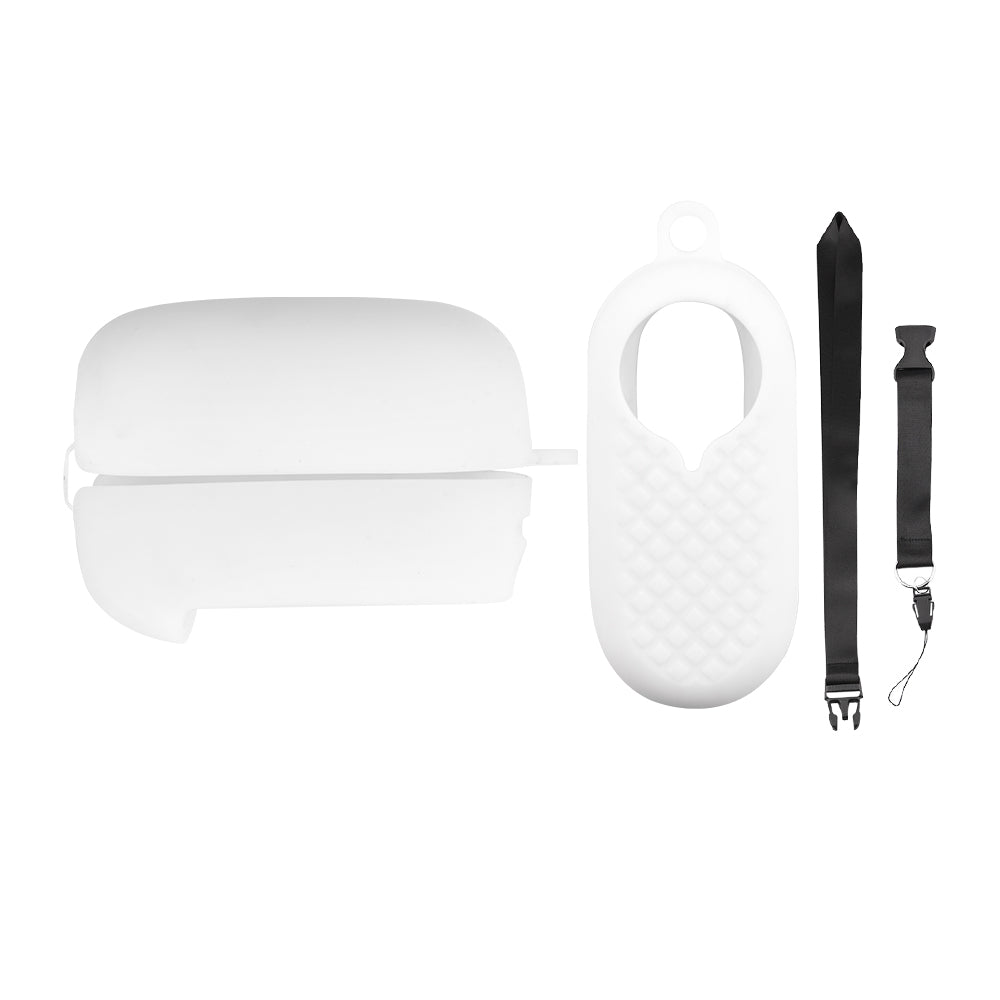 EWB8896 Sports Camera Silicone Protective Cover Case + Battery Compartment Cover for Insta360 GO2 - White