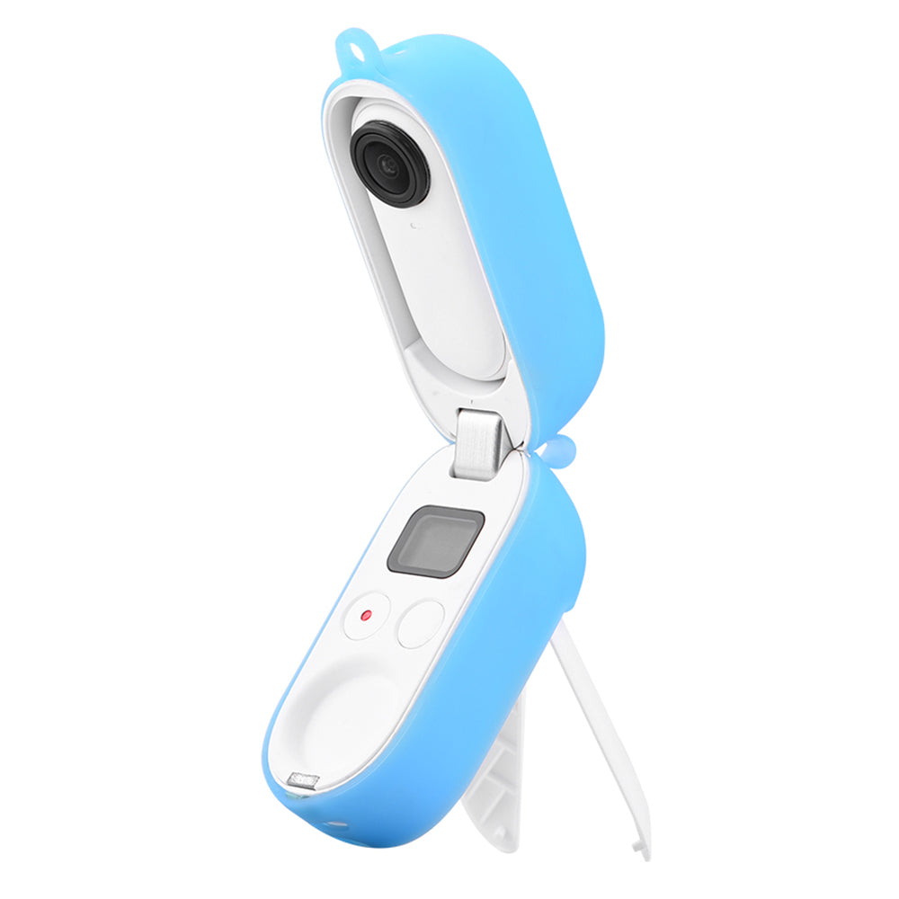 EWB8895 Thumb Anti-shake Digital Camera Charging Case Protector Silicone Protective Cover for Insta360 go2 Camera - Blue