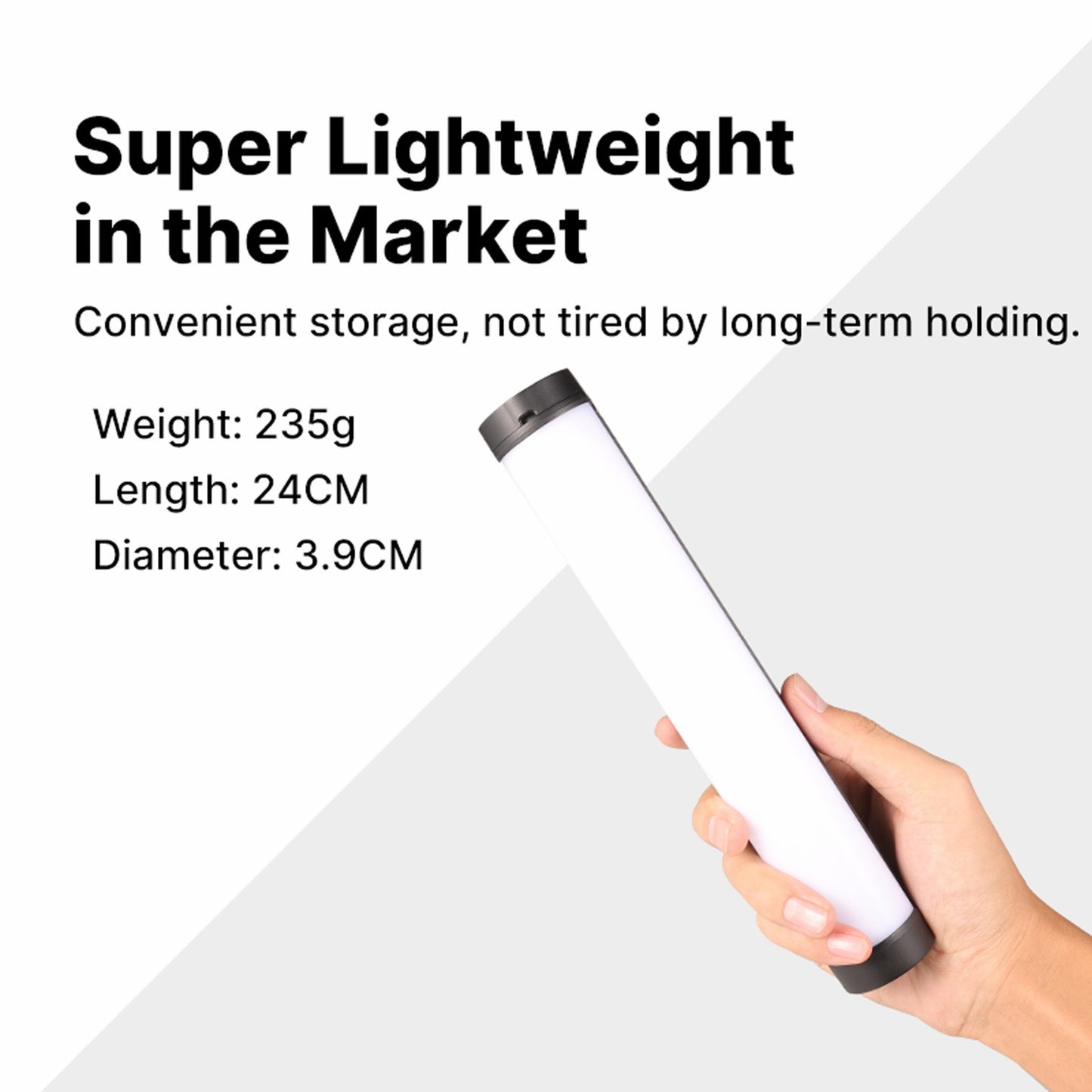 Uniqkart VL110 RGB Portable Magnetic Light Bar Adjustable Selfie Fill Light with 1/4 Screw for Photography