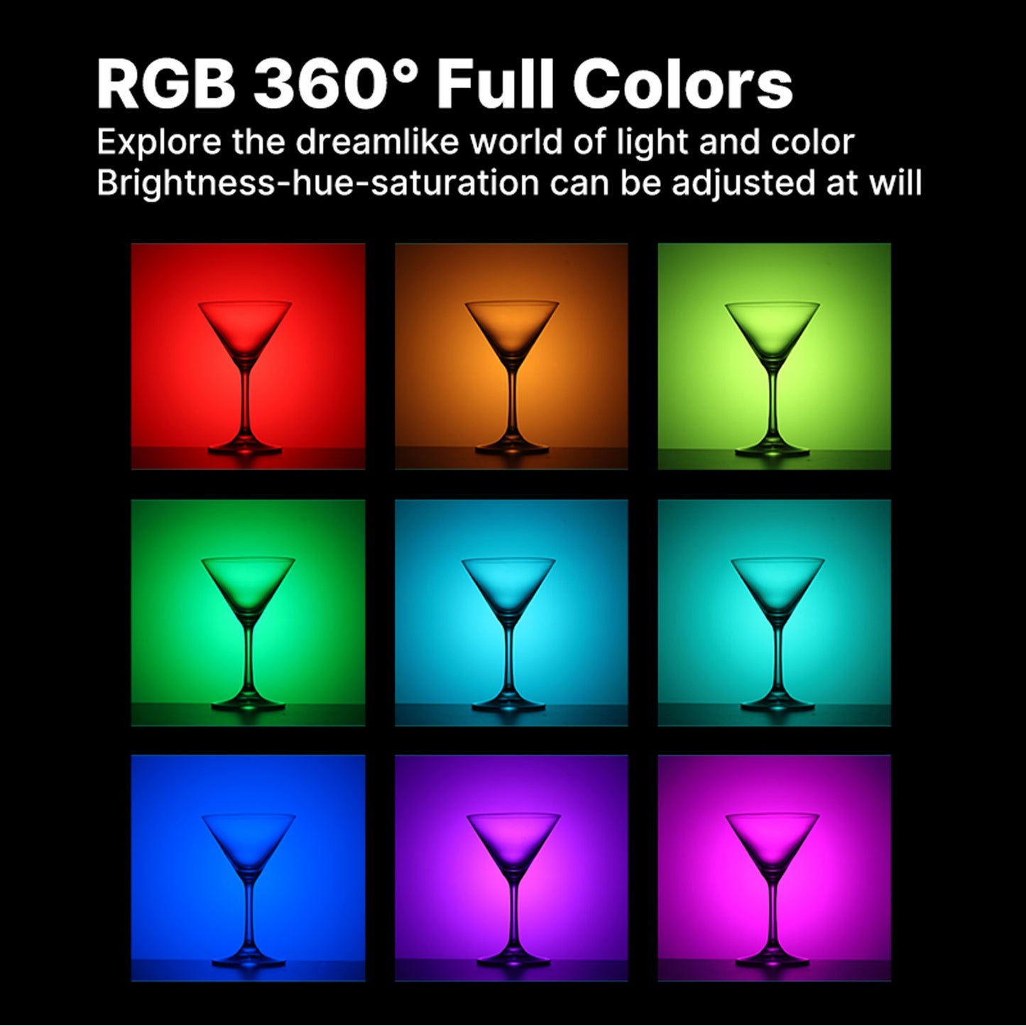 Uniqkart VL110 RGB Portable Magnetic Light Bar Adjustable Selfie Fill Light with 1/4 Screw for Photography