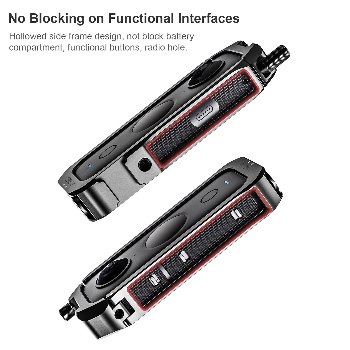 Uniqkart Aluminum Alloy Frame Cage Protective Cover Camera Accessories with Cold Shoe 1/4 Thread for Insta360 ONE X2