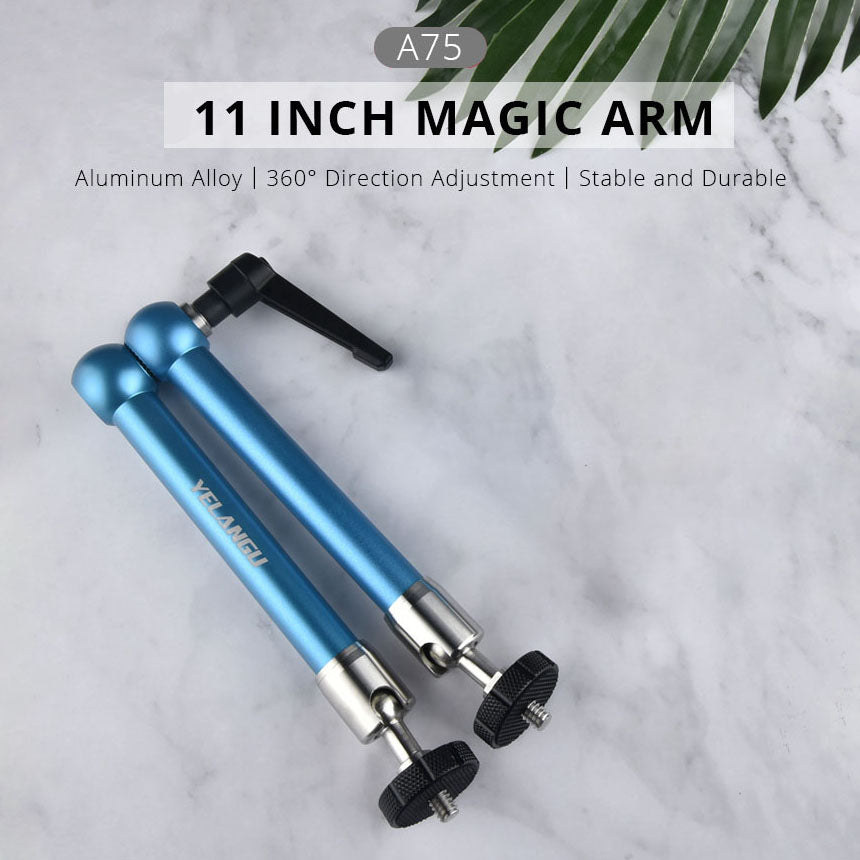 Yelangu A76 11-inch Metal Adjustable Arm Mount Camera Accessories DV Monitor LCD Screen Rotating Stand for Photography