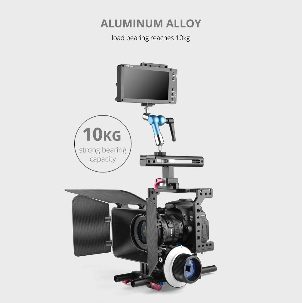 Yelangu A76 11-inch Metal Adjustable Arm Mount Camera Accessories DV Monitor LCD Screen Rotating Stand for Photography