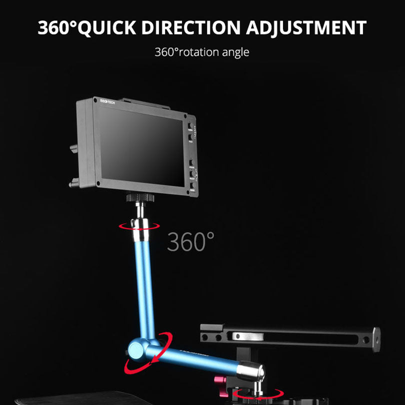 Yelangu A76 11-inch Metal Adjustable Arm Mount Camera Accessories DV Monitor LCD Screen Rotating Stand for Photography