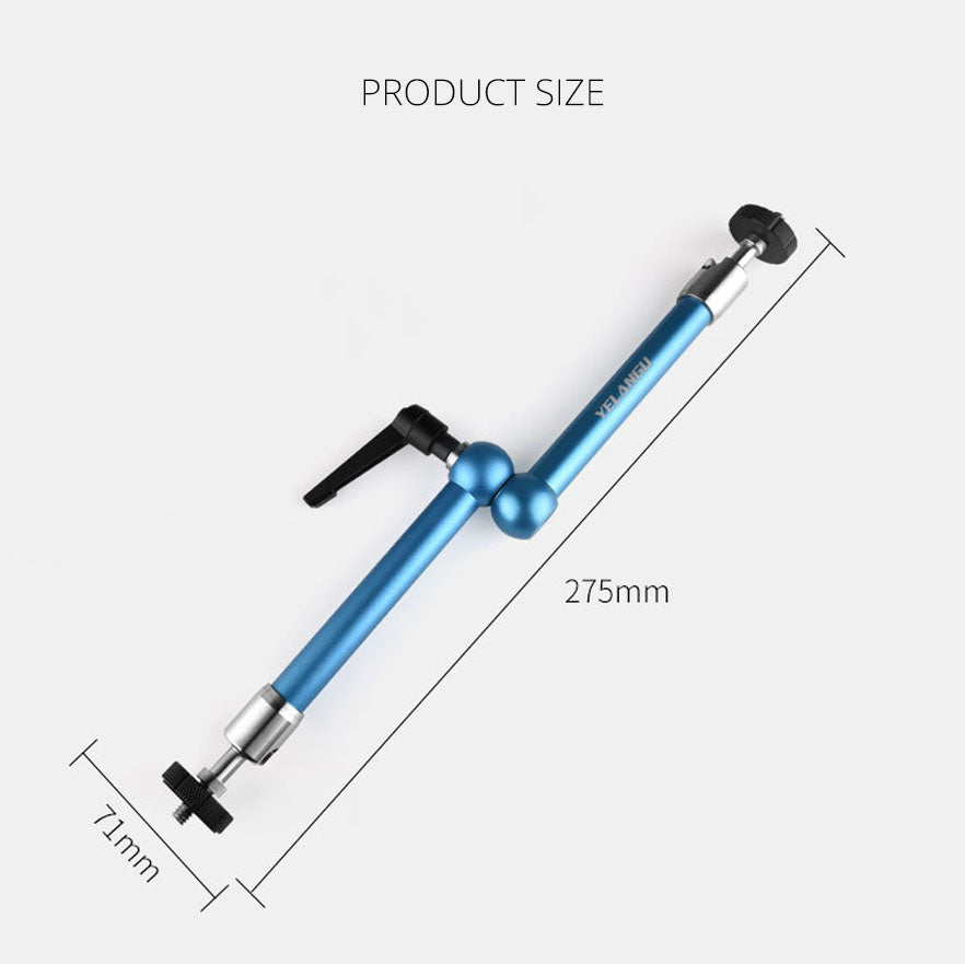 Yelangu A76 11-inch Metal Adjustable Arm Mount Camera Accessories DV Monitor LCD Screen Rotating Stand for Photography