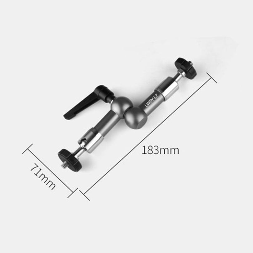 Yelangu LWSY-L7 7-inch Metal Extension Arm Mount Camera Rotating Bracket with 1/4 Adapter for DV Monitor LCD Screen