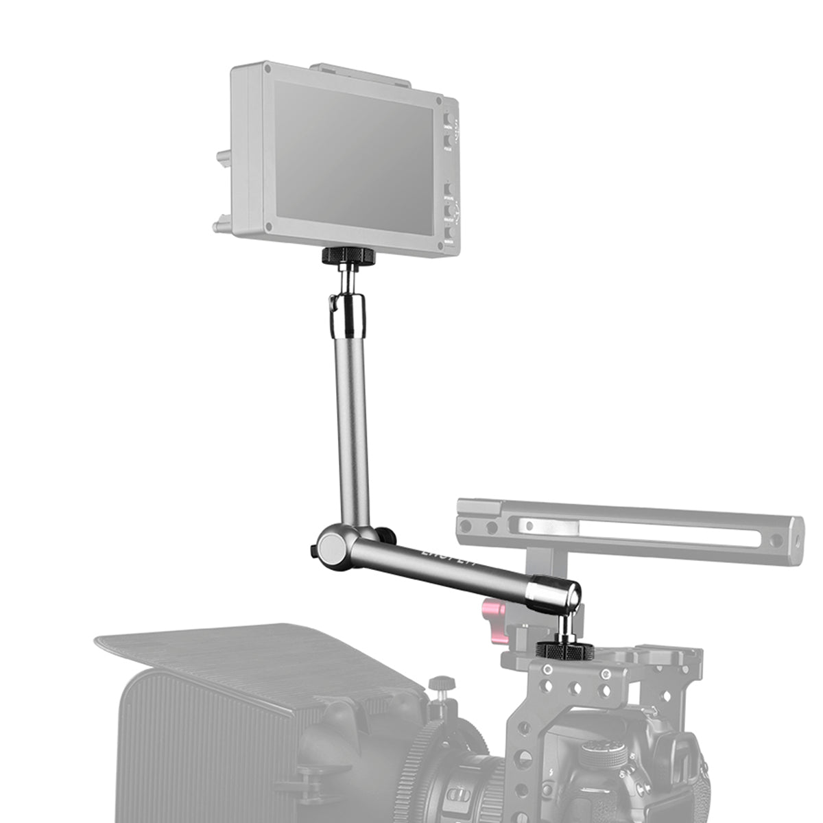 Yelangu LWSY-L11 11-inch Quick Lock Camera Rotating Metal Bracket Extension Arm Mount with 1/4 Adapter for DV Monitor LCD Screen