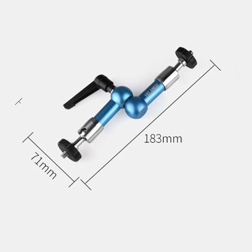 Yelangu A75 7-inch Metal Arm Mount Camera Adjustable Extension Rack DV Monitor LCD Screen Rotating Stand for Live-stream Photography