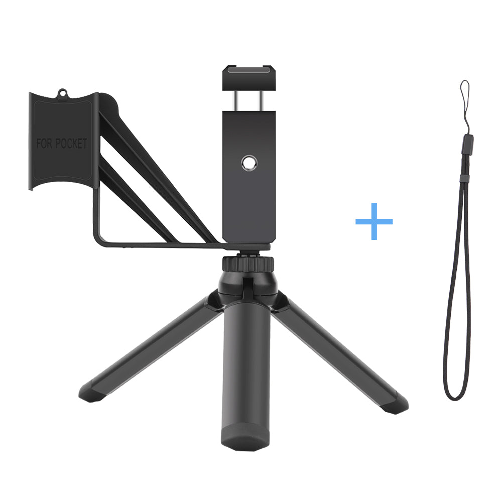 ZZCP5001 ZZCP5002 Handheld Phone Holder Bracket Tripod Mount with Cold Shoe 1/4 inch Screw for DJI Osmo Pocket 2 - Black