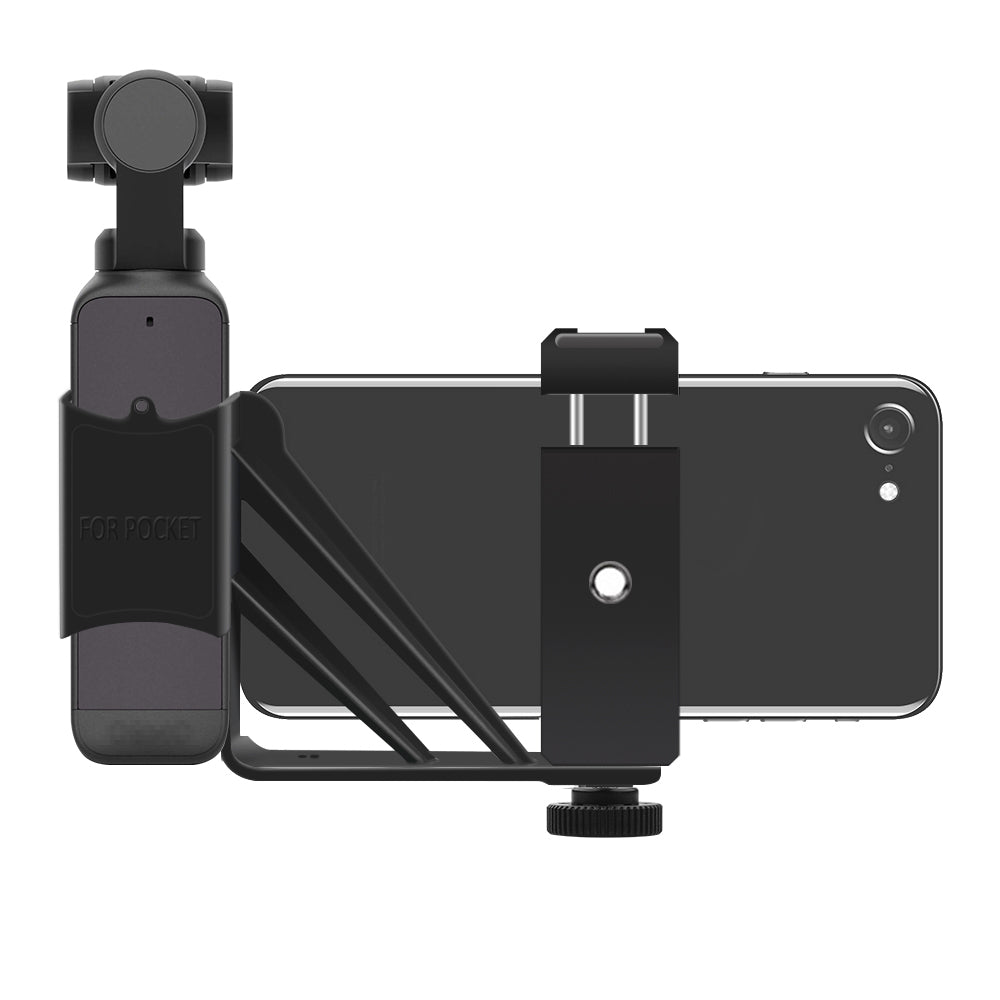 ZZCP5003 ZZCP5004 Handheld Phone Holder Gimbal Stand Tripod Mount with 1/4 Screw for DJI OSMO Pocket 2 - Black