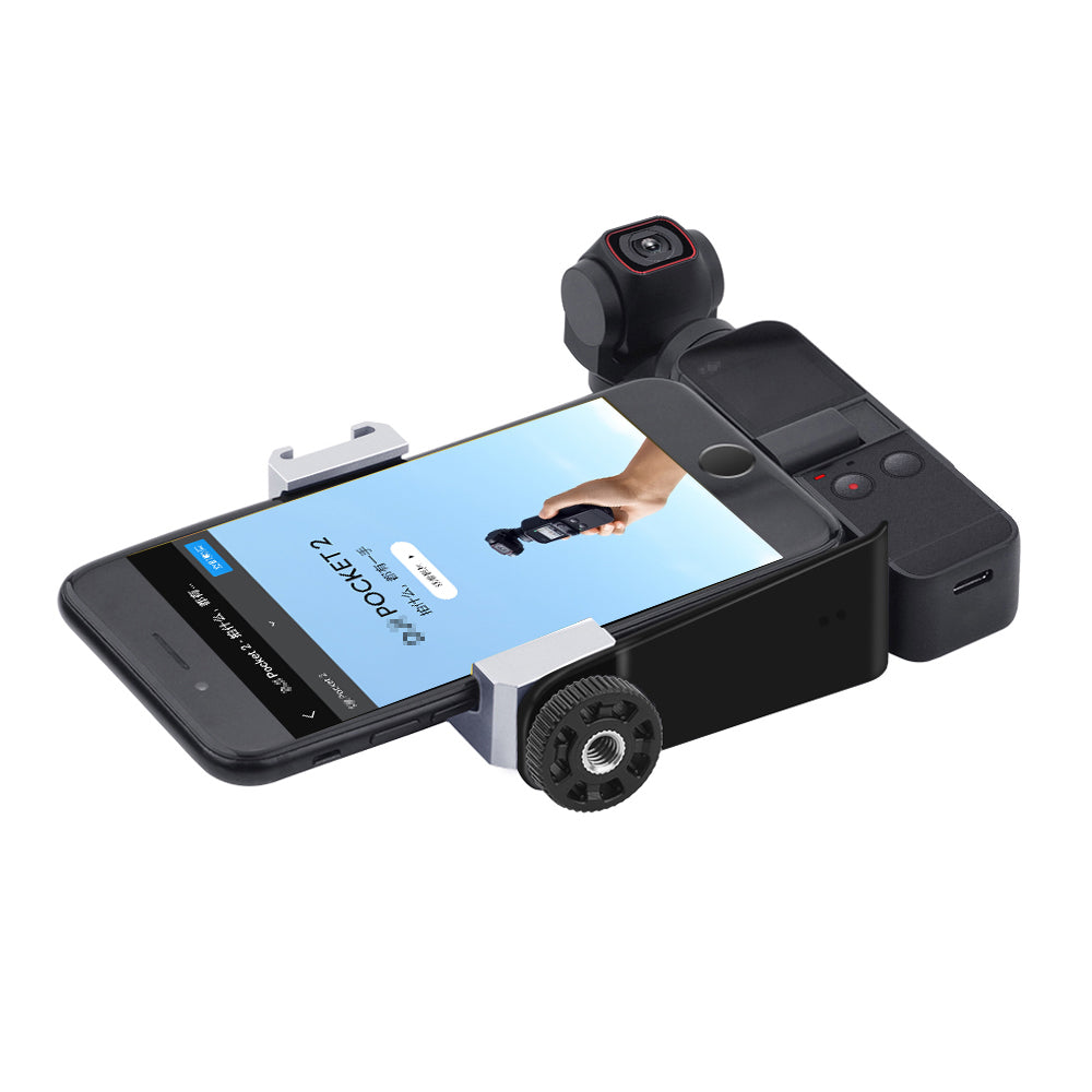 ZZCP5003 ZZCP5004 Handheld Phone Holder Gimbal Stand Tripod Mount with 1/4 Screw for DJI OSMO Pocket 2 - Black
