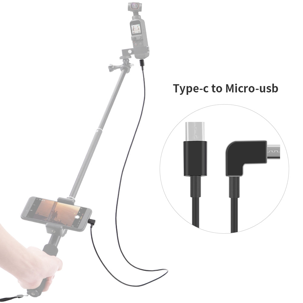 100cm Data Line Camera Direct Connection to Mobile Phone Conversion Wire Type-C to Type-C/Micro USB Cable for DJI Osmo Pocket 2 - Type-C to Micro USB