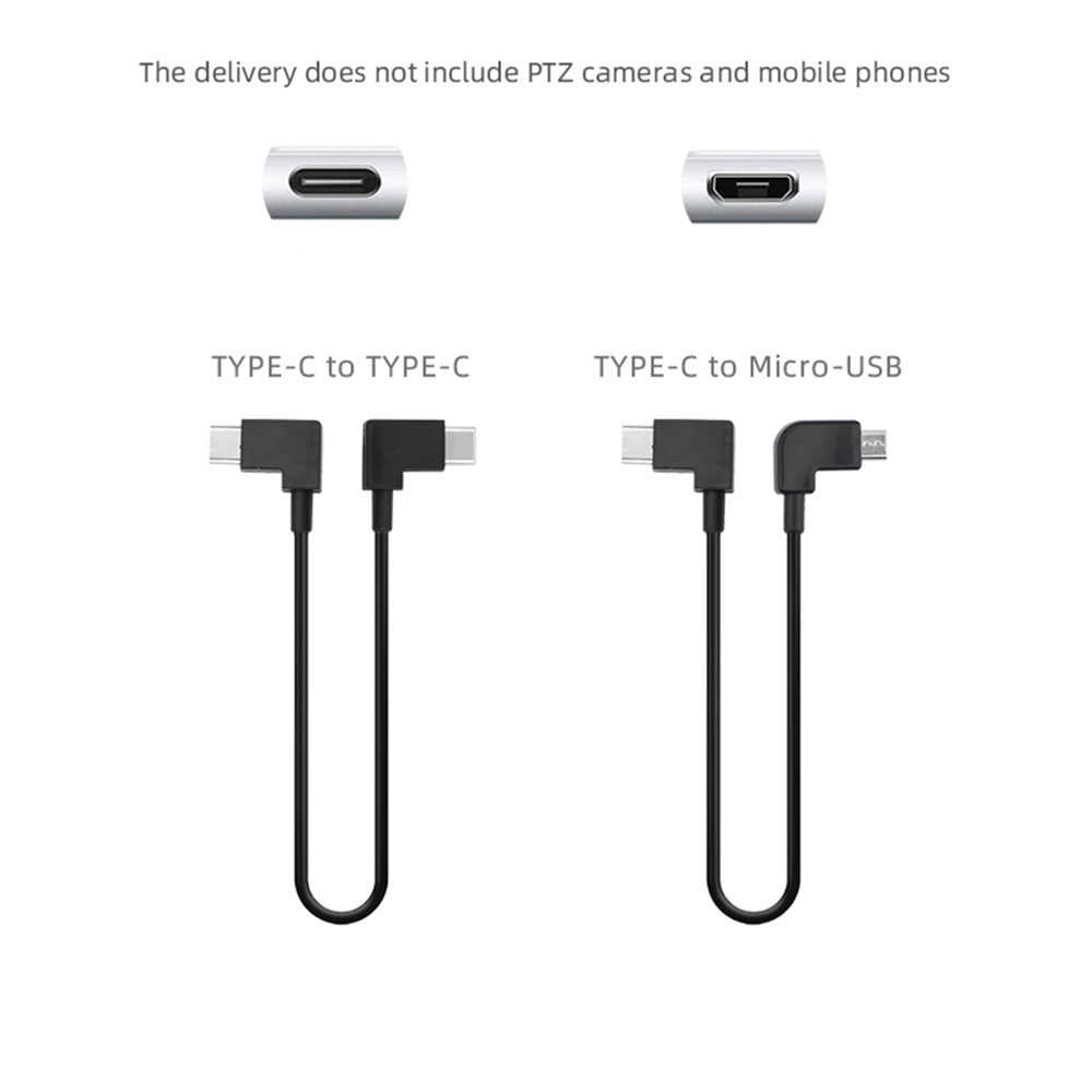 30cm Data Transfer Line Cable for DJI Osmo Pocket 2 Camera Direct Connection to Mobile Phone - Type-C to Micro USB