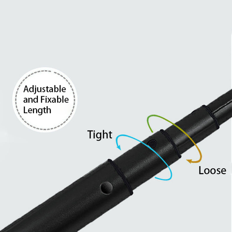 1.1m Aluminum Alloy Extension Rod Retractable Selfie Stick Handle with 1/4 inch Screw for Insta 360 One X - Black