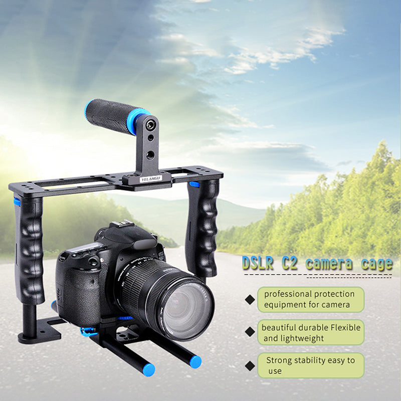 Yelangu C2 SLR Metal Frame Cage Camera Equipment Kit Shock Absorber Stabilizer for Micro Film Making