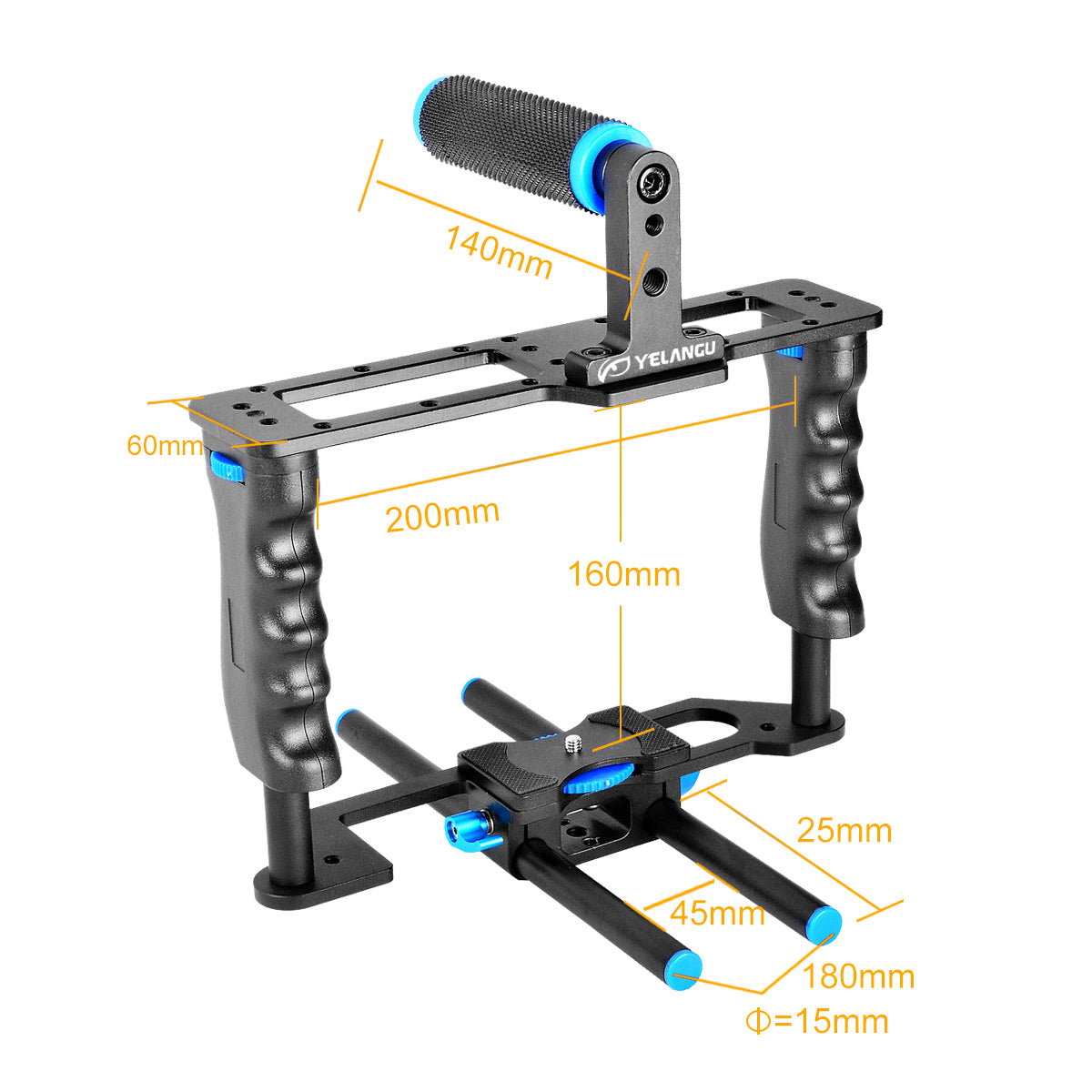 Yelangu C2 SLR Metal Frame Cage Camera Equipment Kit Shock Absorber Stabilizer for Micro Film Making