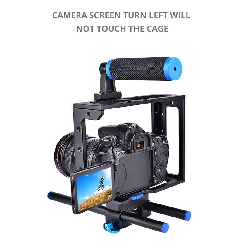 Yelangu C1 Video Camera Stabilizer DSLR Camera Cage Movie Video Film Making System Case Holder Rack for Canon/Sony/Panasonic and Other Cameras