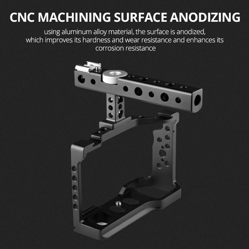 YELANGU C24 Aluminum Alloy Frame Cage Camera Mount Kit with 1/4" 3/8" Adapter for Sony Alpha 7C