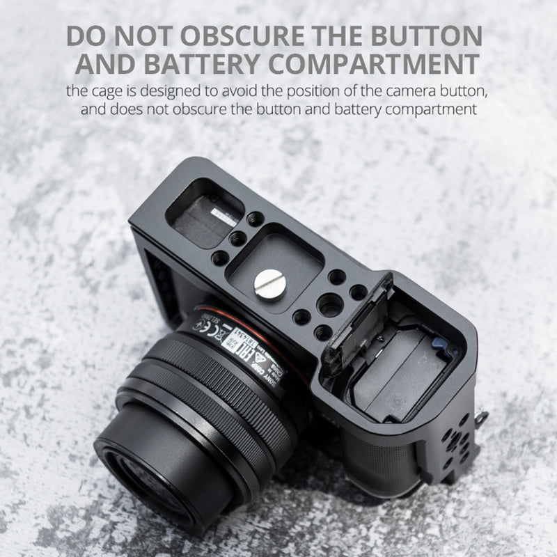 YELANGU C24 Aluminum Alloy Frame Cage Camera Mount Kit with 1/4" 3/8" Adapter for Sony Alpha 7C