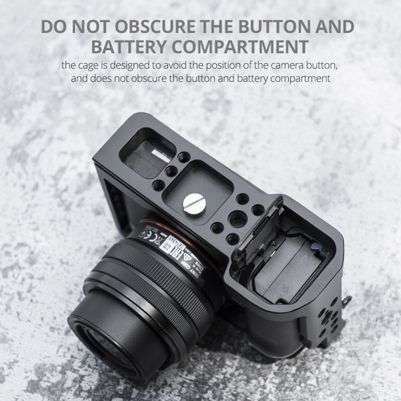 YELANGU C24-A Quick Release Camera Cage Frame for Sony Alpha 7C Professional Camera Video Rig with 1/4" 3/8" Adapter