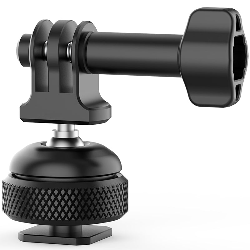 Uniqkart Cold Shoe Base Mount 360 Degrees Adjustable Adapter for GoPro Sports Camera