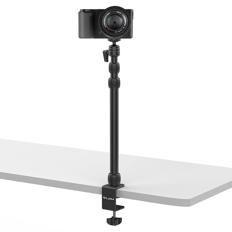 Uniqkart VIJIM LS10 Table Mount Bracket C-clamp Mount Flexible Arm Extend Light Stand with 360 Degrees Ball Head