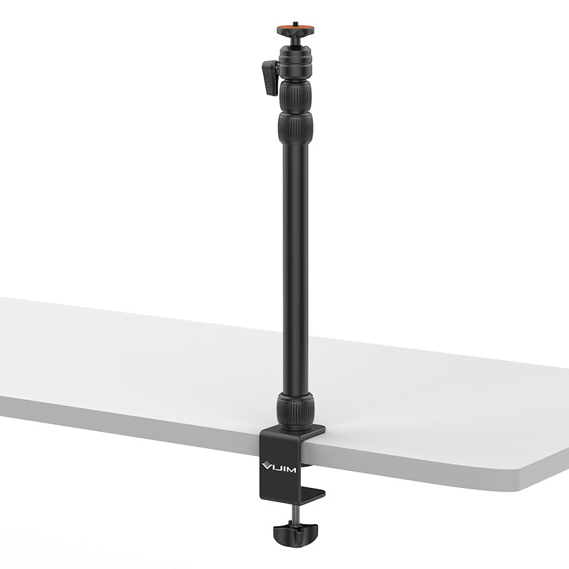 Uniqkart VIJIM LS10 Table Mount Bracket C-clamp Mount Flexible Arm Extend Light Stand with 360 Degrees Ball Head
