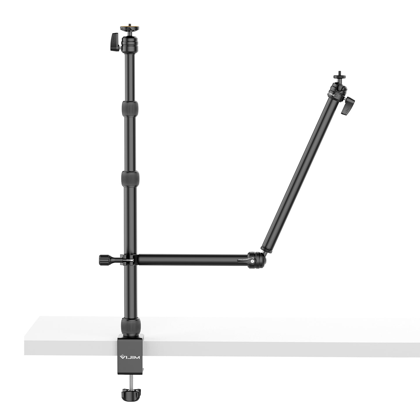 Uniqkart VIJIM LS11 Telescopic C-clamp Mount Table Bracket with 360 Degrees Ball Head Ring Light Holder