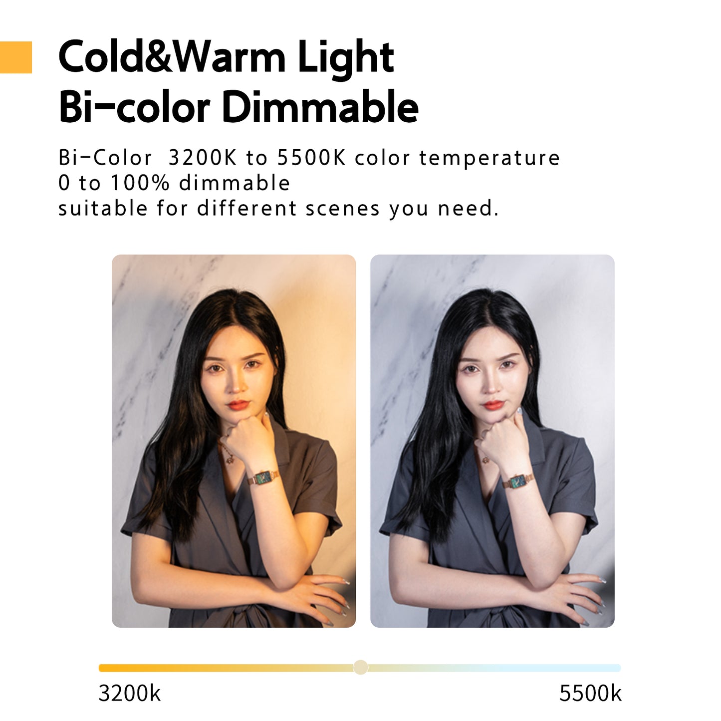 Uniqkart VIJIM VL108 LED Photography Light 3200K-5500K Dimmable Panel Lamp Video Vlog Fill Light