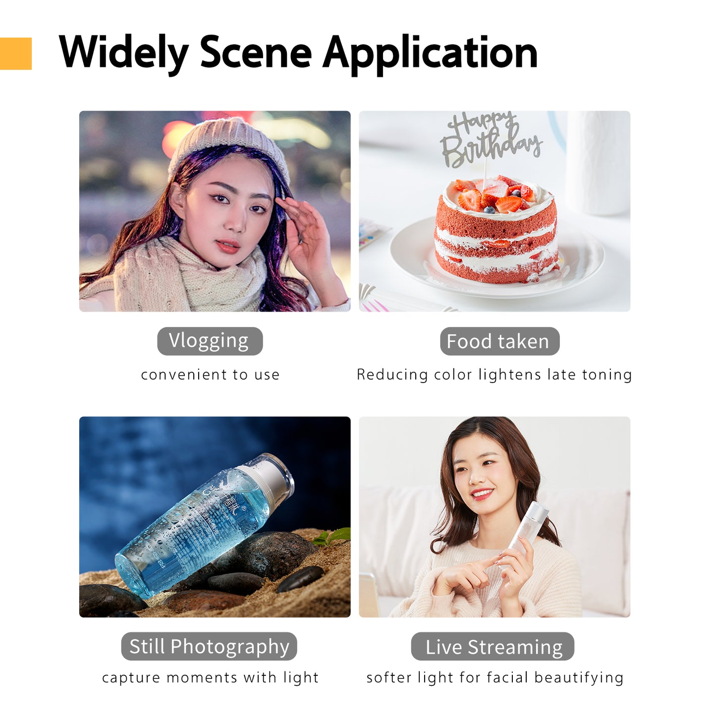 Uniqkart VIJIM VL108 LED Photography Light 3200K-5500K Dimmable Panel Lamp Video Vlog Fill Light