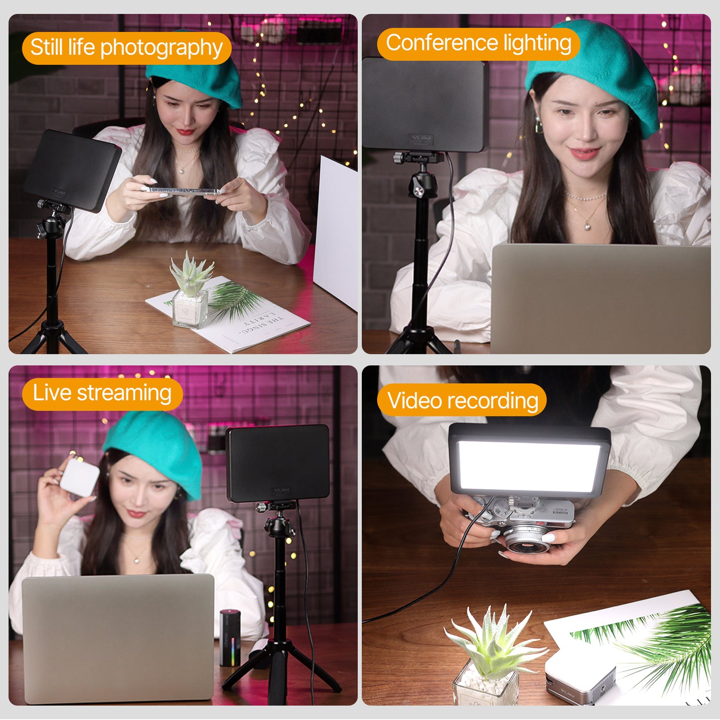 Uniqkart VIJIM VL108C USB LED Photography Light 3200K-6500K Dimmable Lamp Video Vlog Fill Light