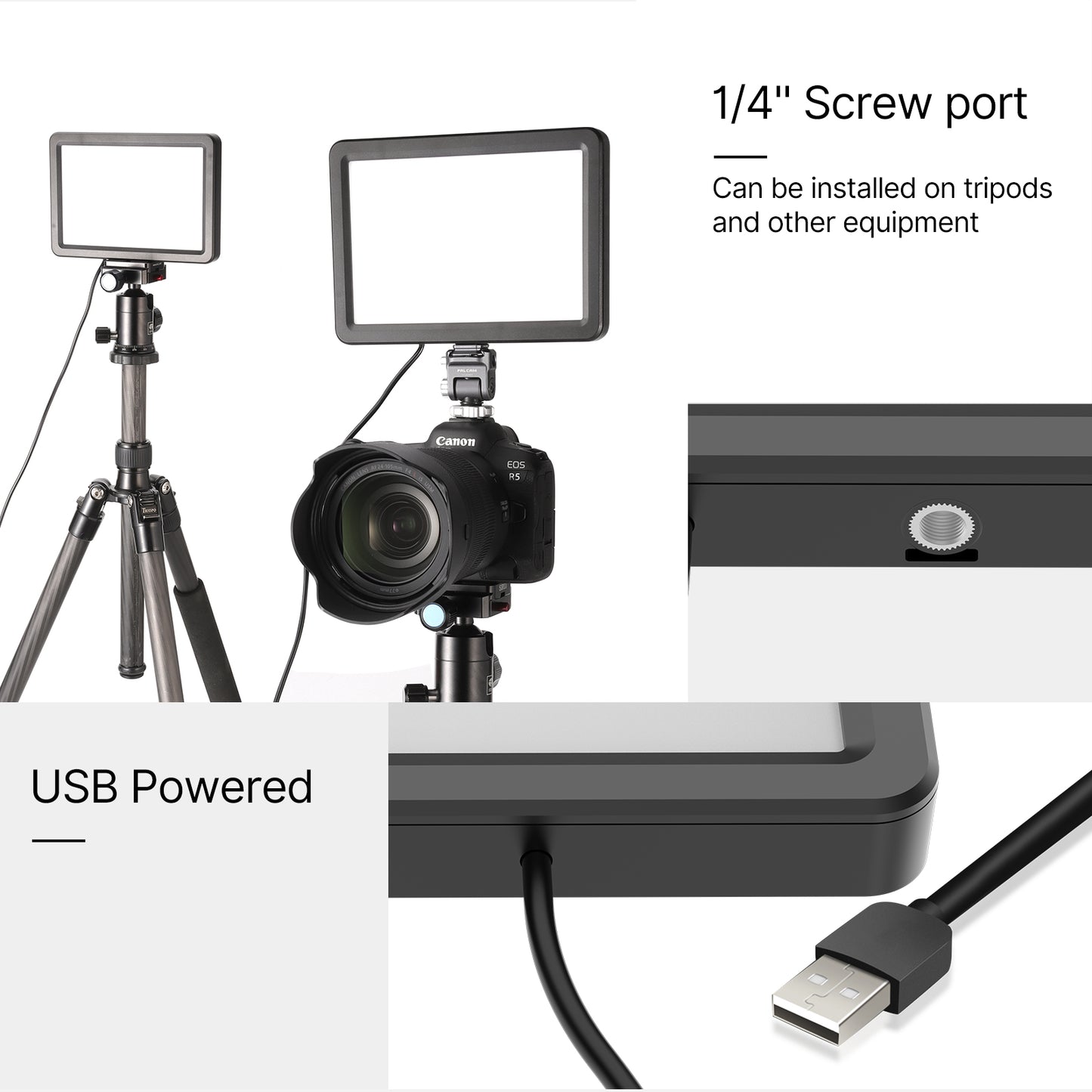 Uniqkart VIJIM VL108C USB LED Photography Light 3200K-6500K Dimmable Lamp Video Vlog Fill Light