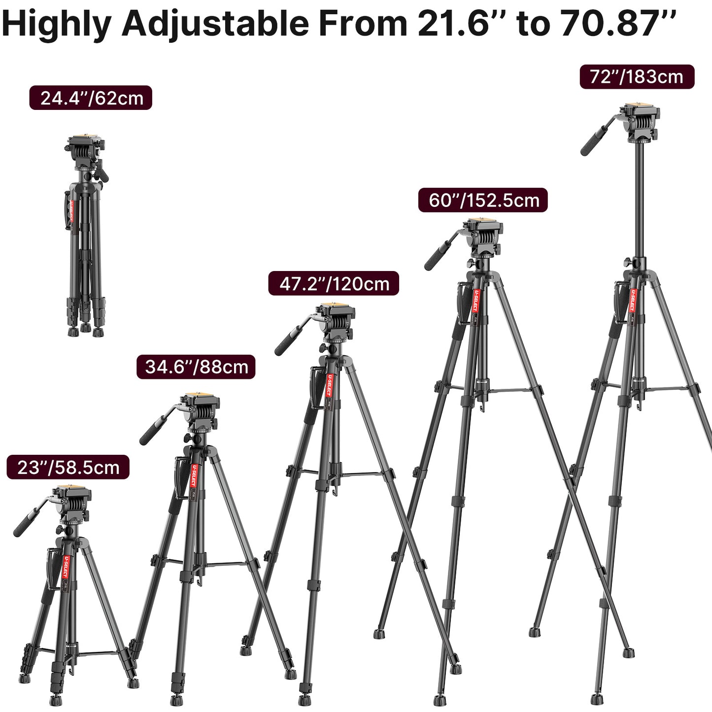 ULANZI U-SELECT VT-02 Aluminum Alloy Center Column Fixed Structure Professional Tripod Ball Head Lightweight 3KG Load-Bearing Panorama Shooting Tripod for Shooting Photography