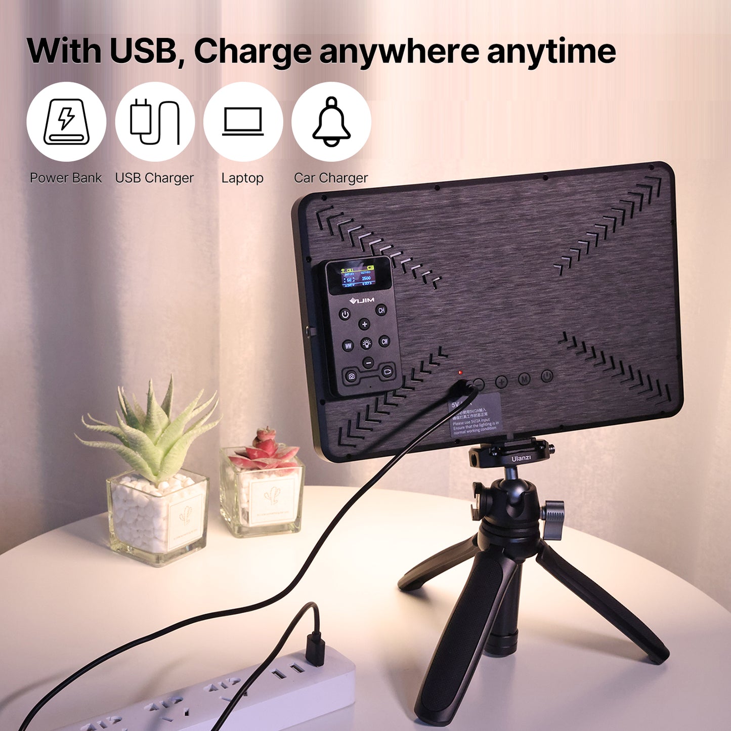 Uniqkart VIJIM VL192 11 Inch LED Video Light 2500-9000K Lamp Panel Photography Lighting Live Stream Photo Studio Remote Control Fill Lamp