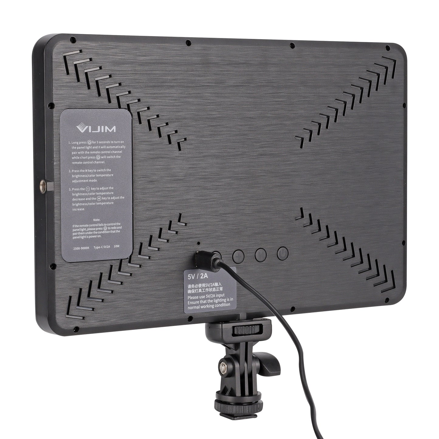 Uniqkart VIJIM K12 for Live Stream Photo Studio LED Video Light Panel with C-clamp Table Mount Stand and Remote Control Photography Lighting