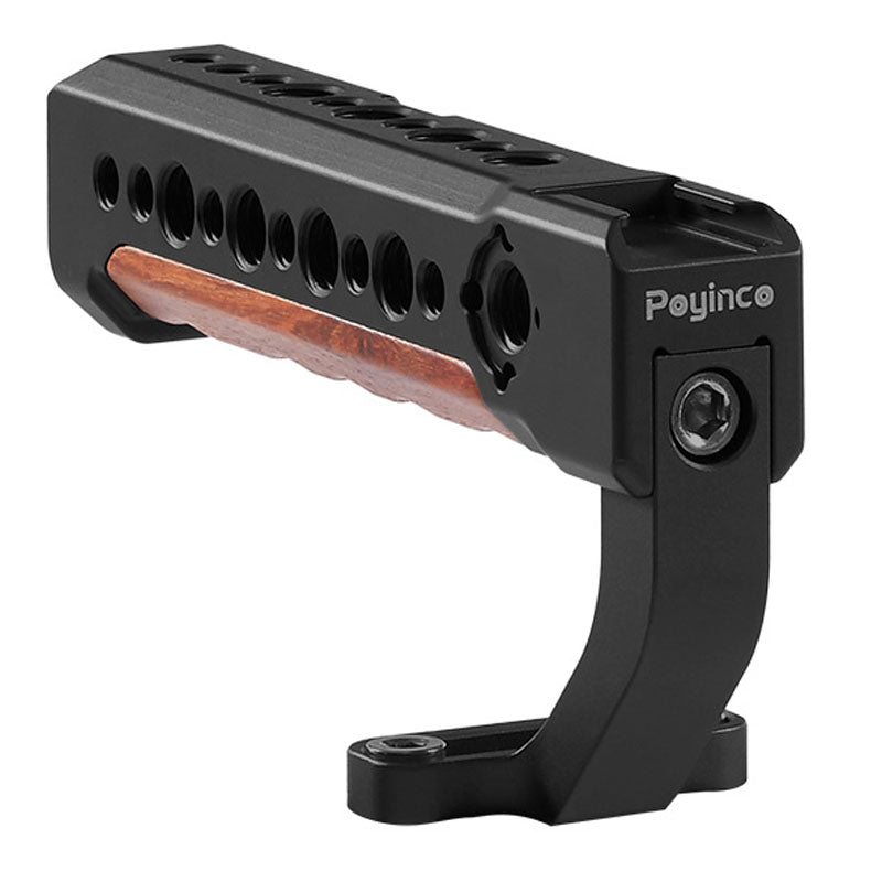 Uniqkart JN-001 Camera Top Handle Grip with Cold Shoe Mount Adjustable Camera Handle for Digital DSLR Video Camera Cage - Black