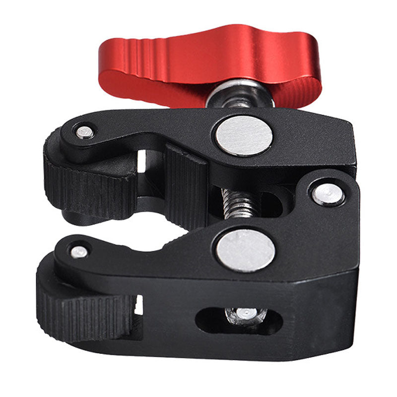 POYINCO P-093-1 Anti-slip Camera Clamp Mount Monitor 360-degree Ball Head Magic Arm with 1/4" and 3/8" Thread for DSLR/LED Lights - Crab Clamp