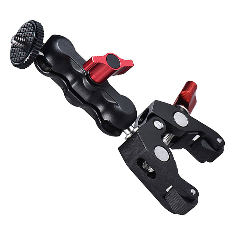 POYINCO P-093-1 Anti-slip Camera Clamp Mount Monitor 360-degree Ball Head Magic Arm with 1/4" and 3/8" Thread for DSLR/LED Lights - Crab Clamp