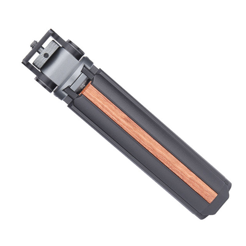 Uniqkart JN-024 Mini Tripod Wooden Texture Multifunction Design Handheld Tripod Stand Holder Compatible with Cell Phone/Small Digital Camera