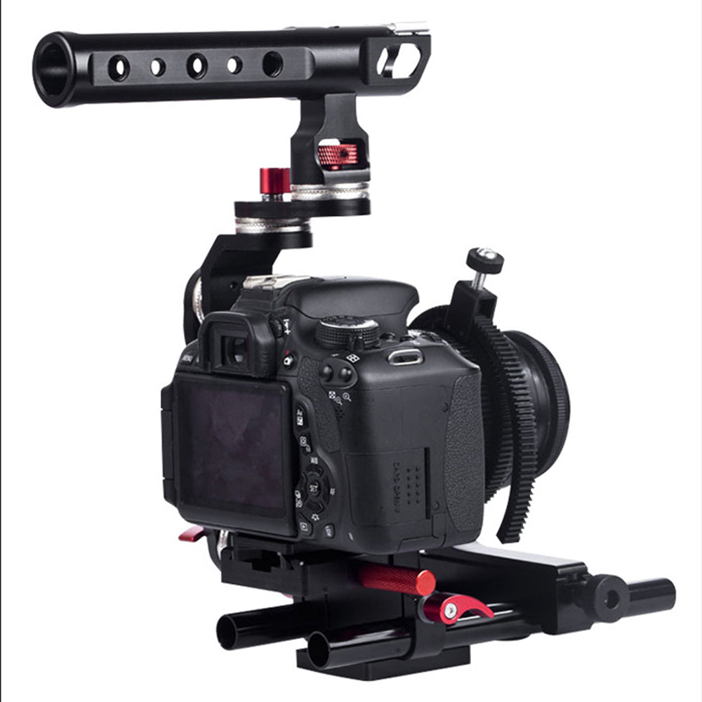 POYINCO For Sony A7 Series/ Nikon D810 Aluminum Alloy Camera Cage Kit with Top Handle Grip Quick Release Base