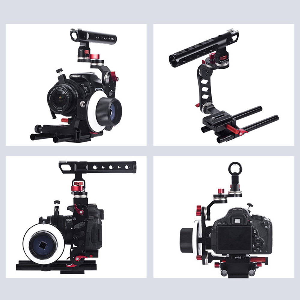 POYINCO For Sony A7 Series/ Nikon D810 Aluminum Alloy Camera Cage Kit with Top Handle Grip Quick Release Base