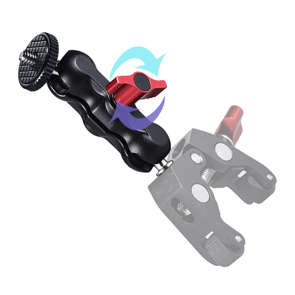 Uniqkart PY-093 Anti-slip Camera Clamp Mount Monitor 360-degree Ball Head Magic Arm with Screw Adapter for DSLR/LED Lights