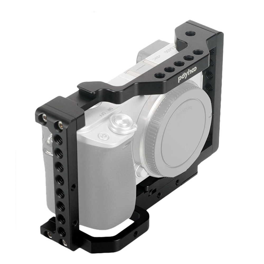 Uniqkart PY-014 Hard Aluminum Alloy Camera Case for Sony A6400 A6500 Housing Hollow Frame Cage Housing Shell