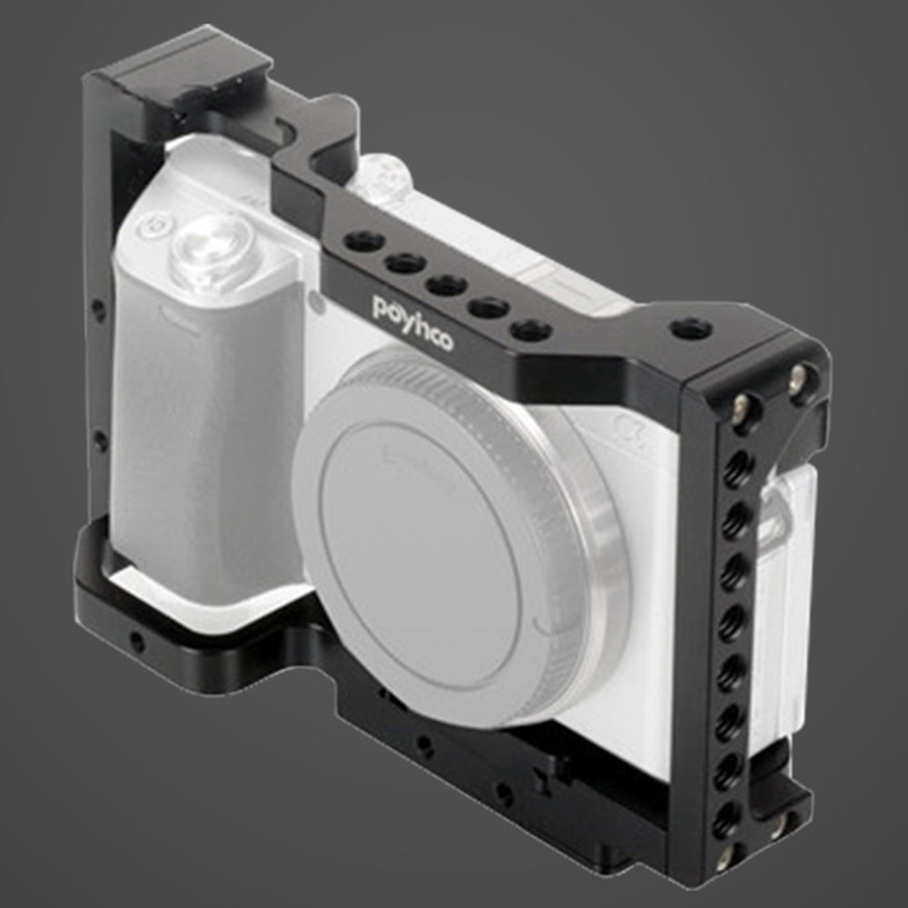 Uniqkart PY-014 Hard Aluminum Alloy Camera Case for Sony A6400 A6500 Housing Hollow Frame Cage Housing Shell